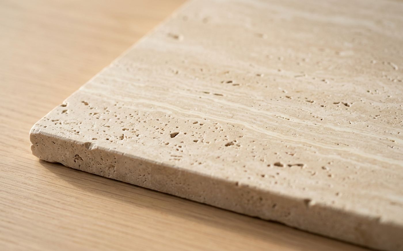 Surface de travertin brossé. Image générée.